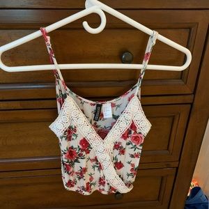 Cropped floral tank
